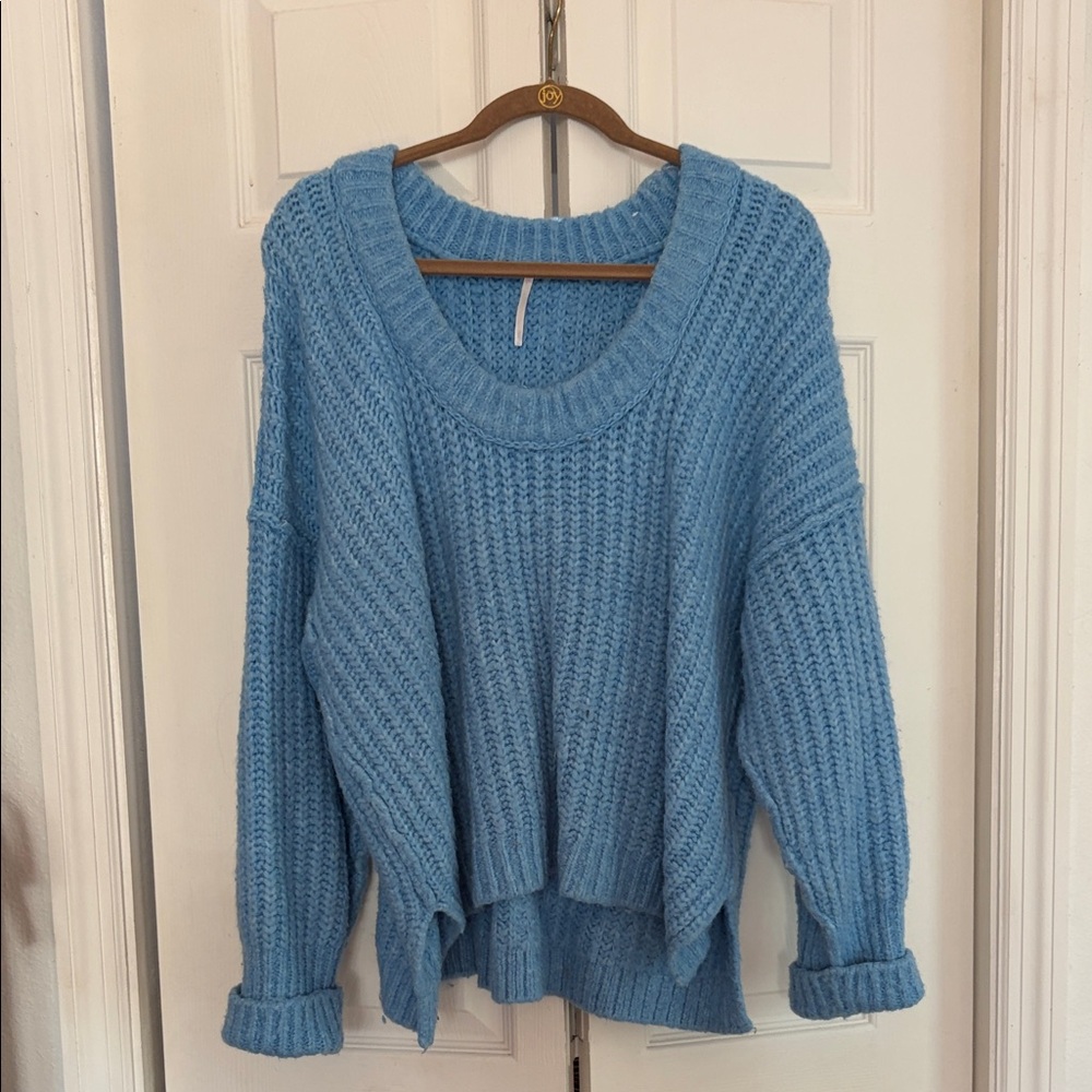 Free People Sky Blue Knit Sweater